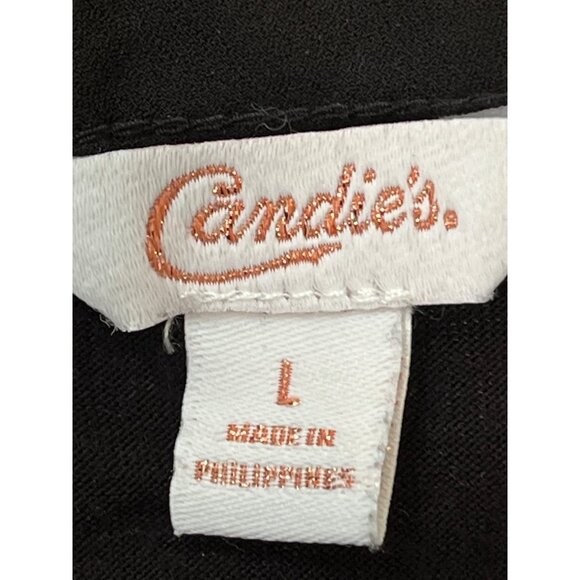 Candies‎ Womens Black Tank Top Rayon/Spandex V-Neck Strappy Large - Picture 5 of 7